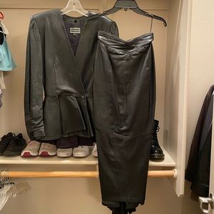 North Beach Leather Vintage Jacket and Skirt